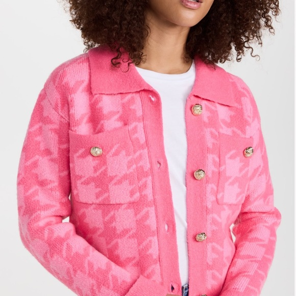 English Factory Jackets & Blazers - Pink Houndstooth Women's Jacket